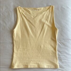 Abercrombie & Fitch Yellow Fitted Sleeveless Tank Top